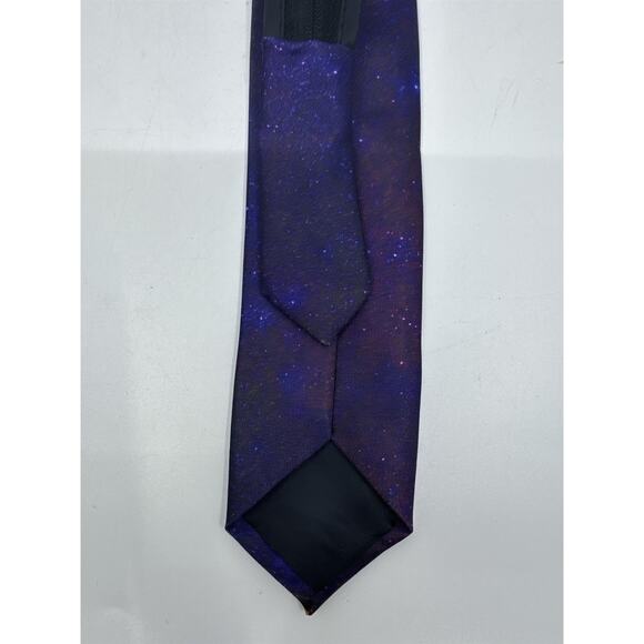 Purple Cosmic/Galaxy Zip Up Business Tie With Cats and Rocket - Picture 8 of 12